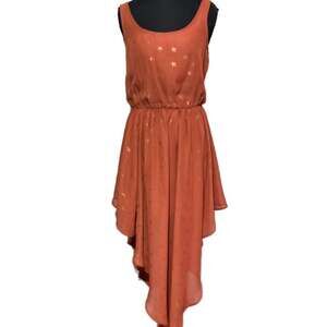 Wet Seal High-Low Star Print Dress, Burnt Orange / Terracotta, Women's Size S